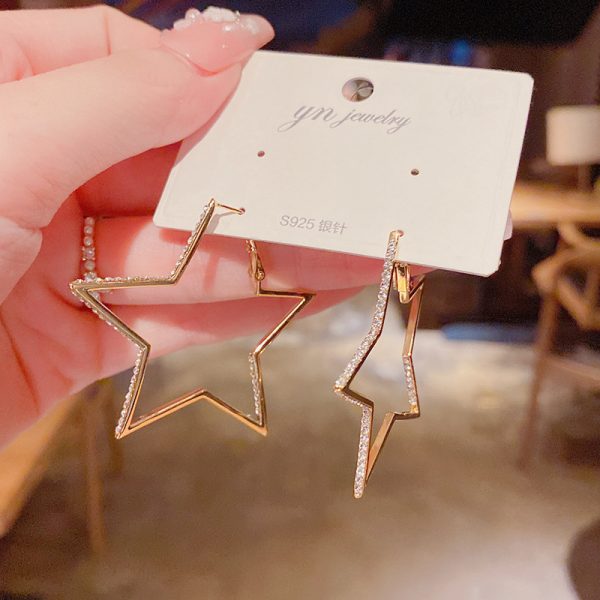 Women's Full Diamond Geometric Circle Earrings
