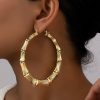 European And American Oversized Bamboo Earrings Exaggerated Golden Big Circle