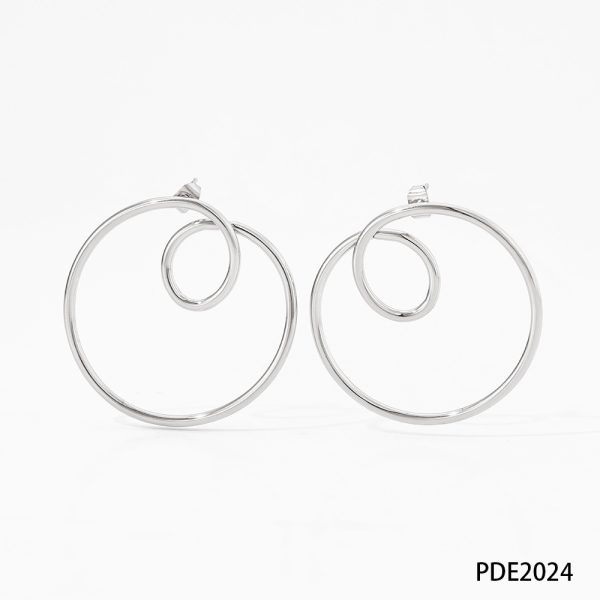 Streamlined Earrings Stainless Steel Geometric Circle Curve Earrings