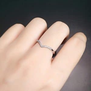 V-shaped Gang Drill Zircon Ring For Women