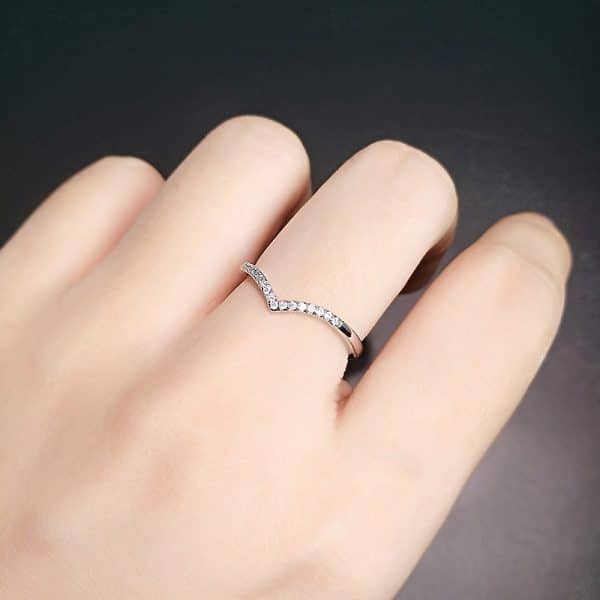 V-shaped Gang Drill Zircon Ring For Women