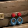 Retro Circle Contrast Color Ear Studs Exaggerated And Personalized