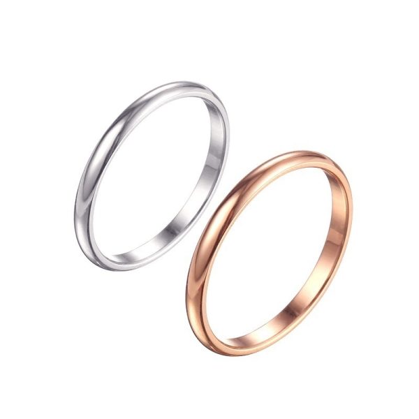 Couple Ultra-fine Glossy Titanium Steel Female Ring