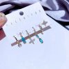 Women's Niche Fashion Blue Zircon Earrings Set Of 6