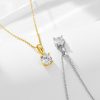 925 Sterling Silver Four-claw Round Zircon High-grade Light Luxury