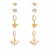 The tide is contracted cool cool breeze small ear nail set combination, temperament South Korea net red retro ear ornaments