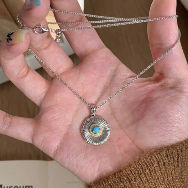 Turquoise Necklace Fashion Retro Exquisite Light Luxury High Sense