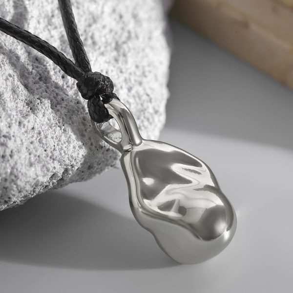 3ac1988a-3c1d-4285-b2e8-c81fc2d1fbb4.jpg Men's Simplicity Leather Wax Line Irregular Pendant Necklace
