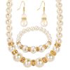 Pearl Necklace Bracelet Earrings Set Three-piece Set