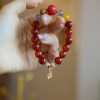 Natural Dragon Pattern Agate Bracelet Nine Purple Fire Dragon Year Zodiac