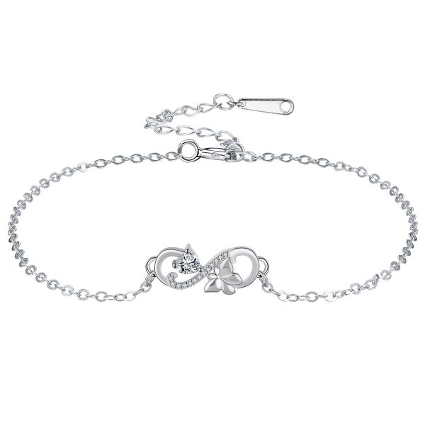 European And American Fashion Infinite Symbol Bracelet Butterfly Women's Adjustable Bracelet