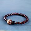 Simple All-match Natural Rosewood Double-ring Bracelet