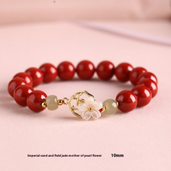 Natural Hetian Jade White Butterfly Bells Of Ireland Sinology Bracelet