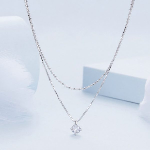 All-matching New Shining Double-layer Necklace S925 Sterling Silver Personality