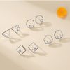 S925 Sterling Silver Circle Hollow Diamond Stud Earrings
