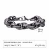 Stainless Steel Twist Thick Retro Male Gray Bracelet