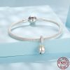 Christmas 925 Sterling Silver Cute Pet Paw Print Bell Pendant