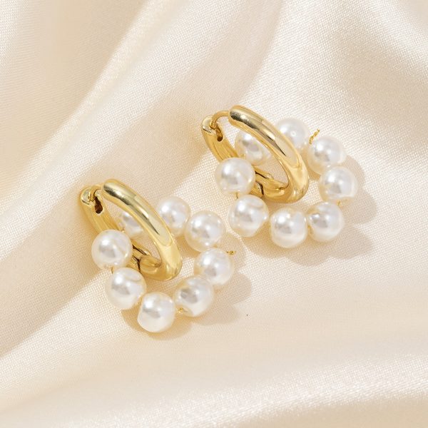 Pearl And Circle Design Fashion Earrings