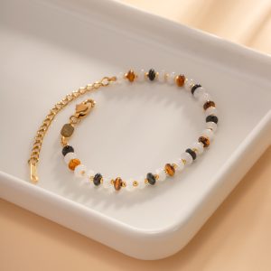 Women's Natural Stone 1 Stainless Steel Bracelet Jewelry