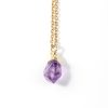Amethyst Rough Stone Gold Plated Pendant Necklace Simple Style Ladies Jewelry Clavicle Chain