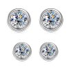 Round Moissanite Stud Earrings Bubble Couple S925 Silver