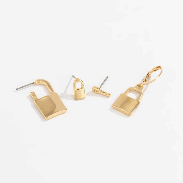 Simple And Fashionable Key Lock Earring Set Personality