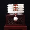 White Jade Bodhi Beads Long Bracelet