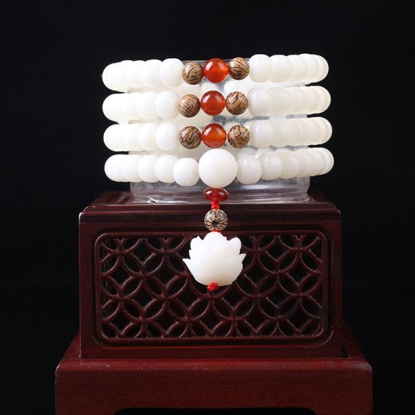 White Jade Bodhi Beads Long Bracelet