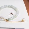 Natural Emerald Peace Buckle Pearl Bracelet For Women