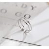 Silver Plated Female Simple And Elegant Geometric Cross Ring