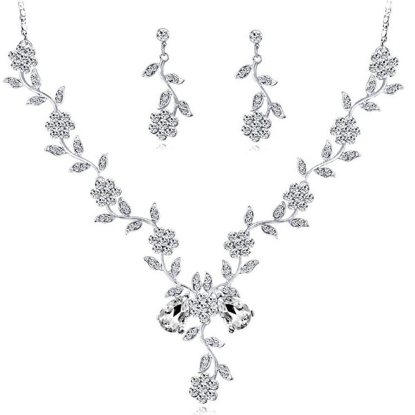 Set Full Diamond Necklace Pendant Set