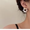 Irregular Pearl Circle Design Gold-plated Earrings For Women
