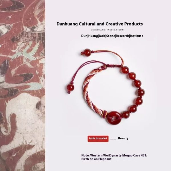 Red Agate Carrying Strap Jade Bracelet