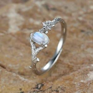 Natural Moonlight Stone Ring Feminine