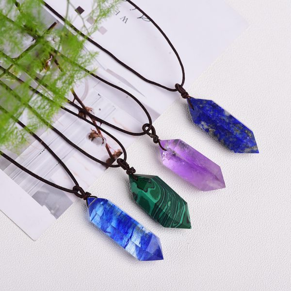 Natural Crystal Rough Hexagonal Prism Energy Stone Jewelry