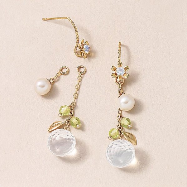 Women's White Crystal Drop Earrings