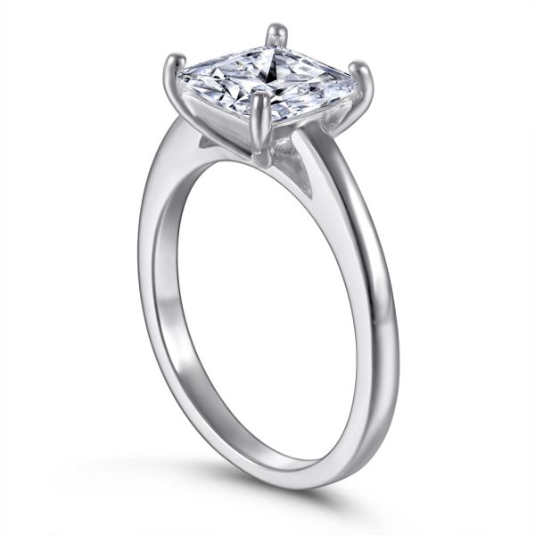 925 Sterling Silver Inlaid Square Zircon Ring
