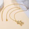 1PCS Fashionable Gold Diamond Crown Uppercase Letter Popular Pendant Necklace Suitable For Daily Use Festivals Parties Gifts Jewelry Set