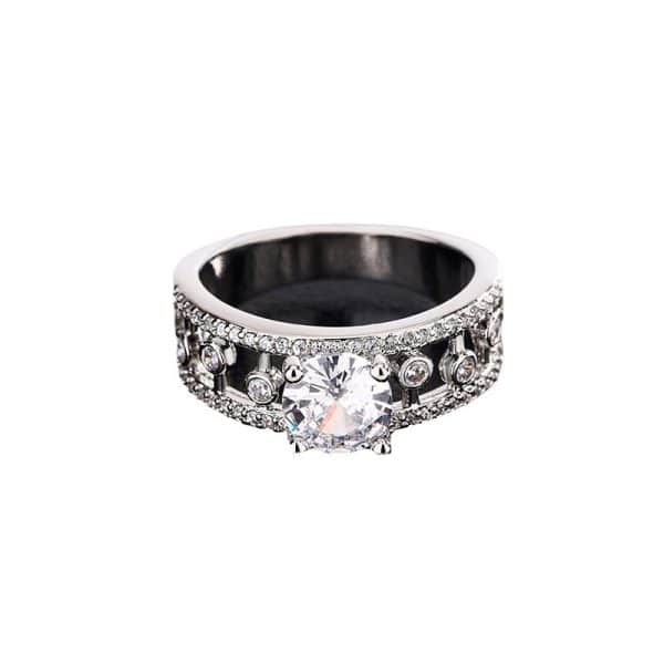 Dewdrop Hollow-out Anti-moissanite Ring High-grade Special Interest Light Luxury
