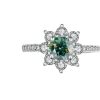 Sterling Silver 925 Moissanite Ring Female Flower Diamond