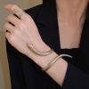 2-piece Set Exaggerated Twisted Winding Simulated Snakes Opening Ring Bracelet