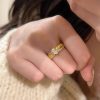 Antique Style Vintage Twist Weave Water Drop Zircon Ring