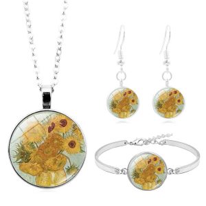 Kiss Time Gemstone Fashion Silver Bracelet Earrings Jewelry Set