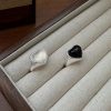 S925 Sterling Silver Niche Design Heart Agate Ring