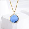 Titanium Steel Round Crystal Pendant Women's Necklace