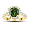 1 Karat 65mm Color Moissanite Ring Gold Ring Shank S925 Sterling Silver Moissanite