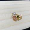 Fashion Freshwater Pearl Ring Colorful Painting Oil Flowers