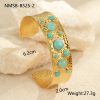 French Retro Titanium Steel Bracelet Colorful Natural Stone