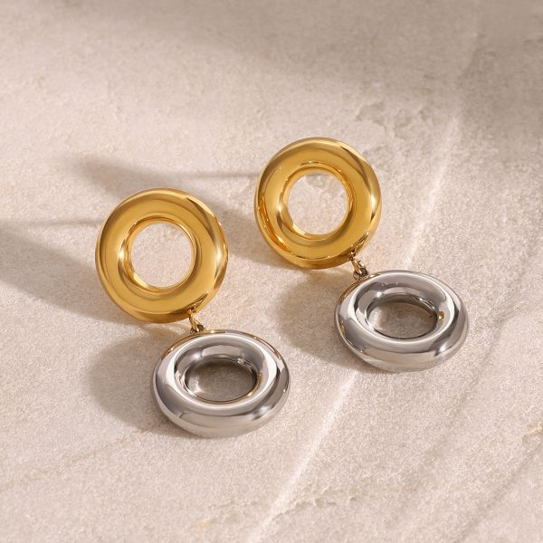 Stainless Steel Circle Niche Earrings