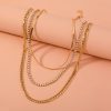 Exaggerated street shot thick plaid chain jewelry, light luxury set diamond multi-layer detachable necklace